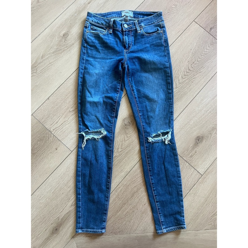 Paige Verdugo‎ Ankle Distressed Ripped Jeans Size 27 Blue Denim